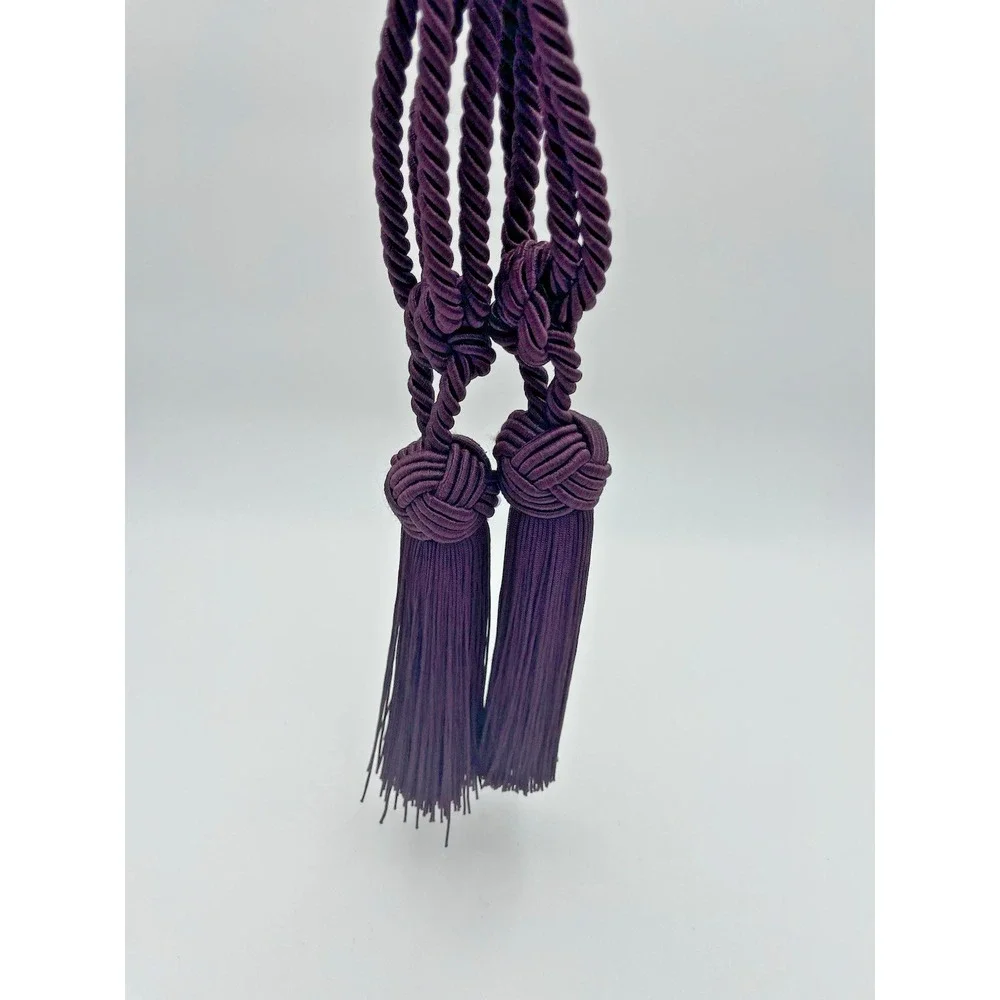 Pair Vintage Plum Purple Curtain Braided Rope Tassel Drape‎ Tieback Tassels 20